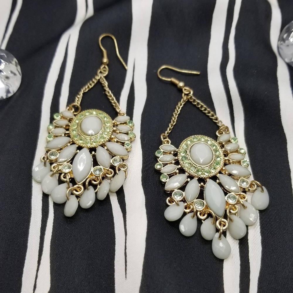Turquoise mint green Chandelier Earrings